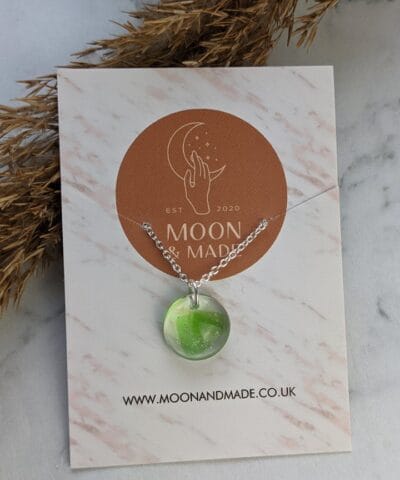 Resin Necklace with Sea Glass