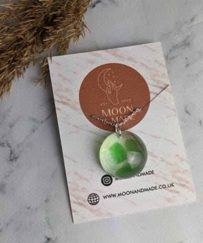 Sea Glass in Resin Pendant Necklace