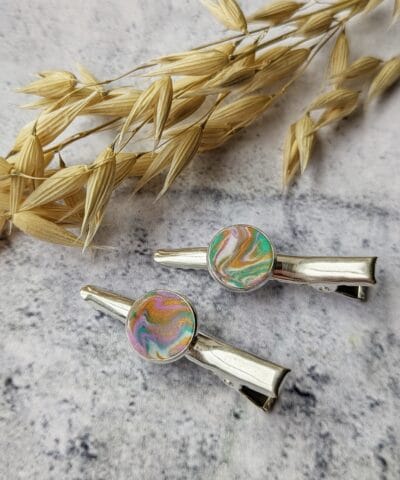 Mini Clay Pendant Hair Clips Set of 2