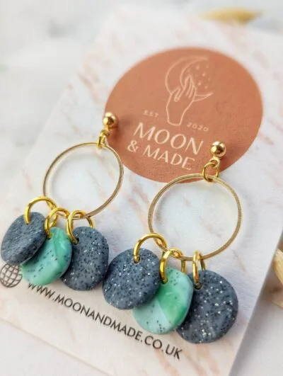 Handmade Polymer Clay Detail Earrings - Image 2