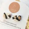 Handmade leopard print polymer clay earring studs - Image 2