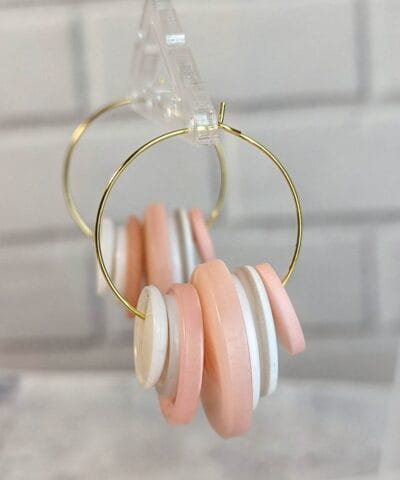 Button detail hoop earrings