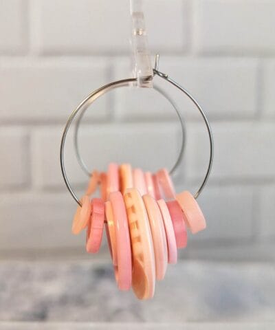 Button detail hoop earrings