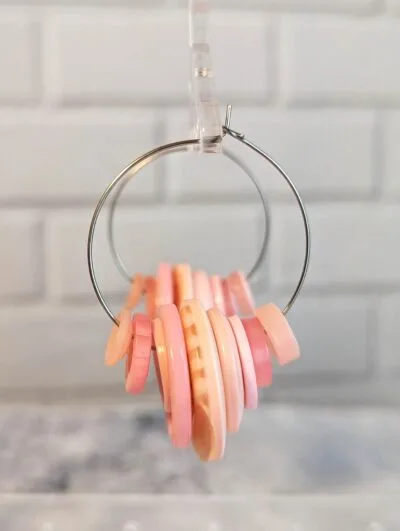 Button detail hoop earrings