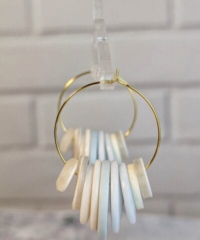 Button detail hoop earrings