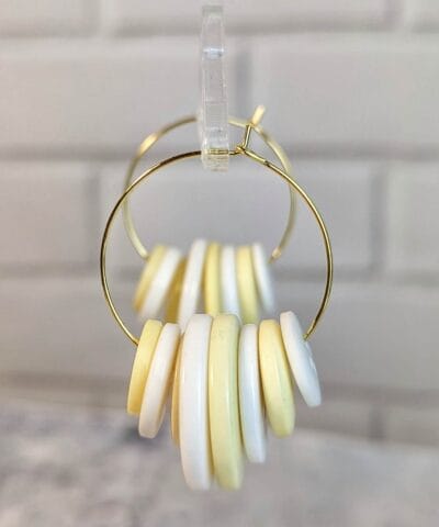 Button detail hoop earrings