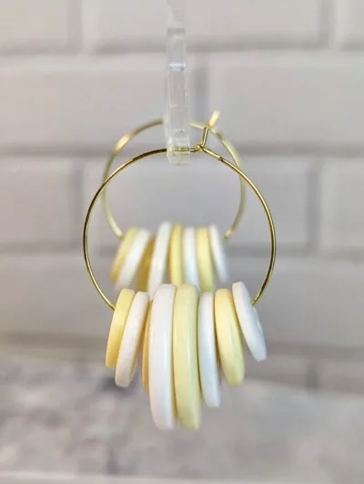 Button detail hoop earrings