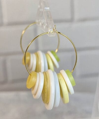 Button detail hoop earrings