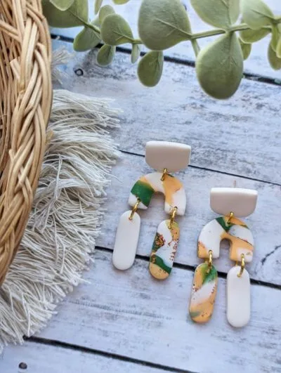 Large Handmade Polymer Clay Earrings - Image 2